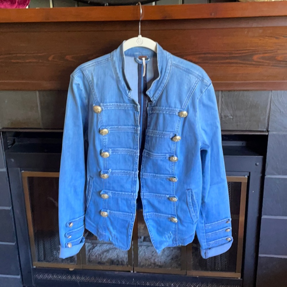 Free People Unique Denim Jacket- Size Large